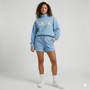 Conjunto de Pantalones Cortos con Cuello Alto Freshline para Mujer, Diseño Cómodo, Suave, Cálido, Informal, Refinado y Elegante - Product Image 1