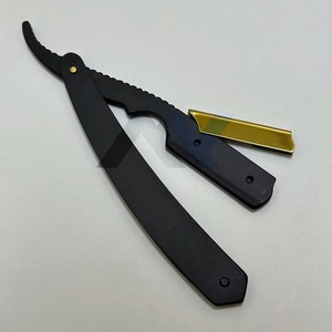 Premium Matte Black Swing <b>Lock</b> Razor Gold Clip Manual Shaver Replaceable Blade <b>Hair</b> Removal Grooming Knife Professional Barber - Product Image 4
