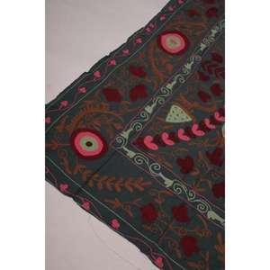 Vintage Handmade Embroidered Kantha Suzani <b>Quilt</b> Eco-Friendly Washable All-Season Cotton Floral Boho Bedspread Indian <b>Throw</b> - Product Image 4