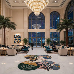 พรมขนสัตว์นิวซีแลนด์ออร์แกนิกทรงแปลกตา ทอมือ ดีไซน์ร่วมสมัย ลายแบบนามธรรม ปูพื้น ปูพื้นห้อง  ฐานรองยางลาเท็กซ์ ของขวัญปีใหม่ - Product Image 4