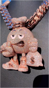 Colgante de Diamante Cultivado en Laboratorio con Certificación IGI, Diseño 3D de Dibujos Animados, Personalizado para Hombre, Estilo Hip Hop, Plata 925, Cadena de Oro VVS, Joyería Fina - Product Image 3