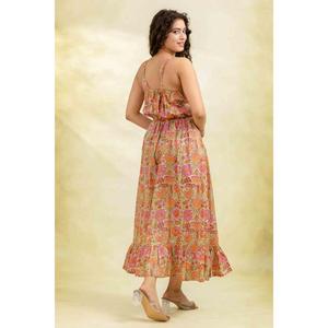 ชุดเดรสยาวผ้าฝ้ายพิมพ์ลายสำหรับผู้หญิง ชุดเดรสแม็กซี่ฤดูร้อนน้ำหนักเบา สไตล์ลำลองสบายๆ - Product Image 5