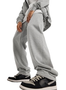 Unisex 2025 Flared Sweatpants High Quality 100% Cotton Breathable Flat Custom Logo Street Wear Plus Size Men's Pants <b>Patches</b> - Product Image 4