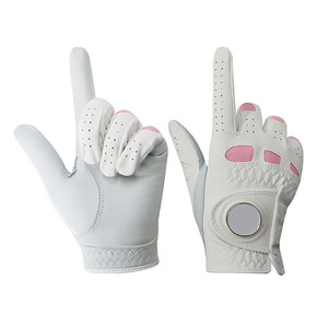Nouveaux gants de golf personnalisés pour hommes et femmes, main gauche et droite, en cuir Cabretta avec marqueur de balle, prix usine - Product Image 6
