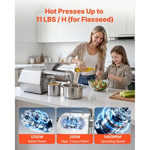 Presse à huile électrique automatique 1250W, capacité 11 LBS/H, 220V, extracteur d'huile pour usage domestique et commercial - Product Image 4