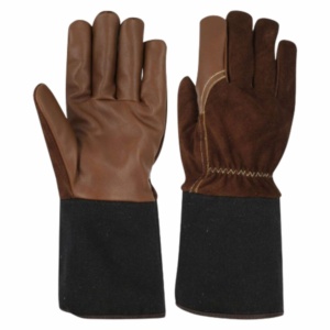 Gants de soudage TIG en cuir de chèvre et croûte de vachette pour vêtements de sécurité hivernaux et lutte contre les incendies (vente en gros) - Product Image 1