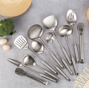 Cuillère, spatule, fourchette, pince et spatule de service en acier inoxydable pour la cuisine et le service, en vente - Product Image 6