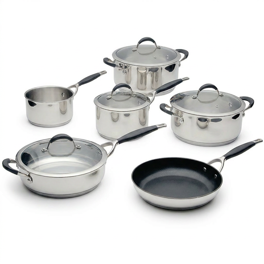Non-stick Cookware Sets Cooking Cookware Milk Pot Stainless Steel Set Kitchen Metal OEM Non-stick Pots Pans and Utensils · image 3