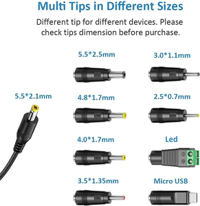 Adaptador Universal AC de 12W, cargador DC de 3V-12V 1A para routers, altavoces, cámaras CCTV, teléfonos inteligentes, concentrador USB, grabadora GPS con 8 conectores DC - Product Image 4