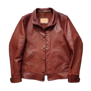 Chaqueta de cuero genuino de estilo vintage. Abrigo de cuero de piel de cabra de aceite de calidad de lujo. Tela de cuero completamente nueva. Sin forro - Product Image 1