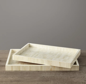 Bandeja de diseño elegante con incrustaciones de hueso, bandeja de servir colorida con incrustaciones de hueso y asa, bandejas decorativas a un precio muy bueno de fábrica. - Product Image 1