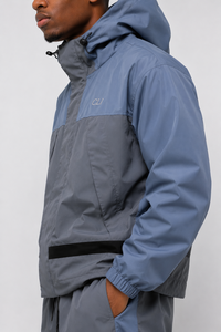 Customized Embroidered Logo Nylon Windbreaker Contrast Color Reflective Trim <b>Waterproof</b> <b>Tracksuit</b> Outdoor Jacket & Joggers Bulk - Product Image 2