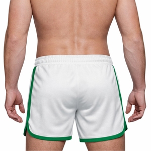 Men Sports Shorts Contrast Piping Green <b>Strip</b> Elastic Waist Drawstring Running Gym Summer Lightweight Athletic Shorts For Men - Product Image 4