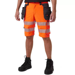 Construction <b>Cargo</b> Multi Pocket Shorts Reflective Tape High Visibility Safety 100% Cotton Security <b>Working</b> Shorts - Product Image 2