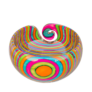 Cuenco redondo de madera colorido con diseño en espiral, de alta calidad, para tejer a ganchillo y con agujas, 6x6x3 pulgadas - Product Image 5