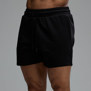 Men's Solid Color 100% Cotton Drawstring Mid Waist Casual Breathable Knitted OEM Service Shorts - Product Image 1