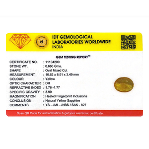 Handcrafted 3.3 Carat Oval Cut Yellow Sapphire Loose Gemstone for Fine Jewelry - Product Image 4
