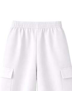 Pantalones Deportivos Cargo de Pierna Ancha Color Gris Claro para Mujer, Cintura Elástica, Pantalones Casuales de Felpa, Corte Holgado, Ropa Urbana, Cómodos para Invierno - Product Image 5