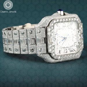 Charm_Jewels Luxury Women's Square <b>Diamond</b> <b>Watch</b> Analog Quartz Stainless Steel Band Sapphire Crystal Butterfly Clasp 30mm - Product Image 2