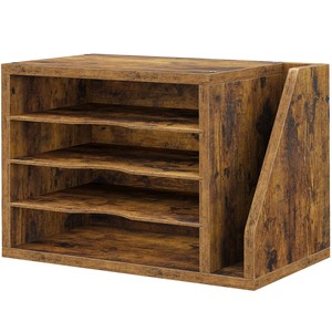 Porte-revues en teck vintage artisanal en gros avec deux compartiments - Product Image 1