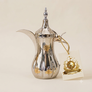 Glossy Gold Finish Arabic <b>Coffee</b> <b>Pot</b> Dallah Middle Eastern Saudi Gahwa <b>Pot</b> Thermal Flask Server <b>Metal</b> Traditional - Product Image 4