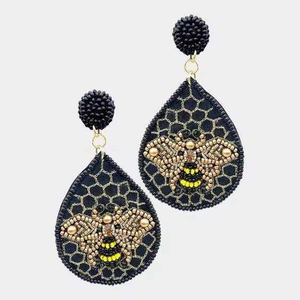 Colorful Beaded Fruit Shape <b>Drop</b> Rhinestone Embroidered Statement Jewelry for Party Women's Bohemia Style BY MULTI CRAFT - Product Image 5