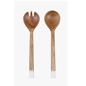 High Demand Resin & Wood Salad Server Utensils <b>Spoon</b> with Premium Polished Resin <b>Soup</b> Noodle Serving Tools Set for Kitchen Usage - Product Image 6