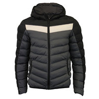 Blouson matelassé à capuche pour homme, rouge et noir, coupe-vent, décontracté, fermeture éclair, coupe régulière, rembourrage en polyester