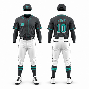 Conjunto de Uniforme de Béisbol Sublimado Personalizado, Jersey, Pantalones y Gorra Unisex para Adultos, Transpirable, Antibacterial, de Secado Rápido, en Poliéster Corto - Product Image 5