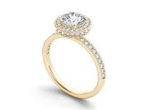 Anillo Solitario de Oro Sólido de 14K con Diamante Cultivado en Laboratorio de 1 Quilate, Corte Brillante Redondo, VS VVS EF, con Detalle Milgrain, para Uso Diario y Bodas - Product Image 3