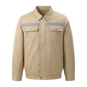 Camisa de Trabajo Gris Claro para Hombre con Dos Bolsillos en el Pecho, Cuello Clásico, Corte Regular, para Otoño - Product Image 2