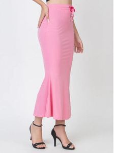 Jupe rose unie imprimée par transfert thermique, taille régulière, style poisson, avec cordon de serrage, longueur cheville, coupe ajustée, élégante, lavable, séchage rapide, pour femme - Product Image 2