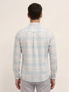 Chemise habillée décontractée élégante pour homme en coton à carreaux, double boutonnage, col rabattu, respirante, manches longues, idéale pour l'été - Product Image 3