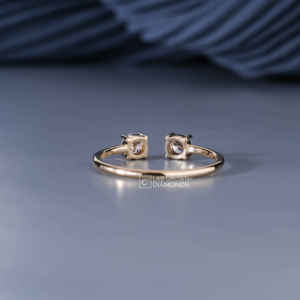 Bague en or jaune 14 carats avec moissanite taille ronde pour femme, luxe, 0,36 carat de poids total, 1,38 grammes, bijoux fins pour mariage et fiançailles - Product Image 6