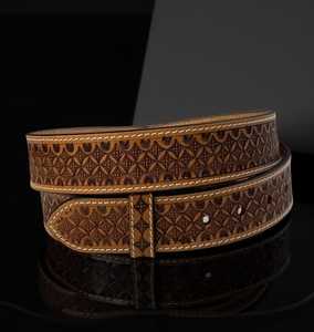 Ceinture en cuir faite à la main avec motif floral en relief, largeur 1-1/2 pouces, fermeture à boutons-pression, accessoire de mode durable, cadeaux de bienvenue, multifonction - Product Image 3