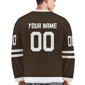 เสื้อฮอกกี้ทีมแบบสั่งทำขายส่ง ผ้าทวิลล์ ระบายอากาศได้ดี ปักลายตามแบบที่กำหนดเอง ชุดยูนิฟอร์มฮอกกี้น้ำแข็ง ระบายอากาศได้ดี - Product Image 2