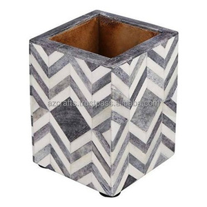 Moroccan Green Handicrafts Multi-Function Wood Desk Pen Holders <b>Paper</b> Organizers with Round <b>Pattern</b> Pencil Holders for Home Use - Product Image 3