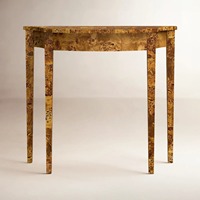 Console moderne classique demi-lune avec pieds effilés brillants – Idéale pour petits espaces, salon, entrée, hôtel, meuble d'appoint