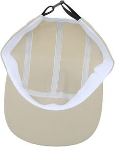 Casquette à 5 panneaux profil bas beige ajustée à visière plate unisexe décontractée pour le printemps et l'été - Product Image 4