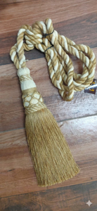 Classic Tassel <b>Curtain</b> Tiebacks in Beige with Rope Design for Elegant Window Decor - Product Image 2