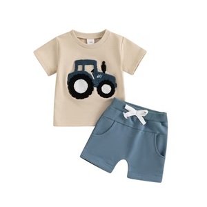 Ensemble 2 pièces pour garçons, best-seller de l'été, qualité supérieure, 100% coton tricoté, marque personnalisée, design personnalisé, imprimé, manches courtes - Product Image 4