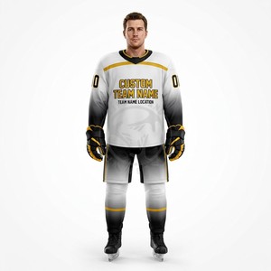 Uniformes de Hockey sobre Hielo Personalizados para Hombre, Color Naranja, Impresión por Sublimación, Franjas Reflectantes, Nombre del Equipo, Números, Talla Adulto - Product Image 4