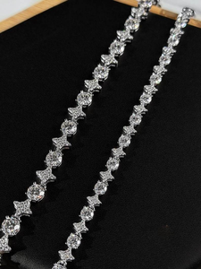 Bracelet en argent Moissanite, luxueux et étincelant, style tennis, élégant bijou de mode pour femme, cadeau original. - Product Image 3