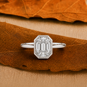Bague de fiançailles en diamant de laboratoire taille émeraude Carat, or massif 14 carats, VS1, bijoux de mariée classiques de luxe pour femme - Product Image 5