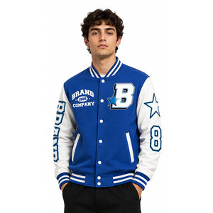 Custom Varsity <b>Jacket</b> Manufacturer 460gsm Wool Blend Chenille Patch Letterman Varsity Front Letter B <b>Star</b> Design <b>Jacket</b> - Product Image 5