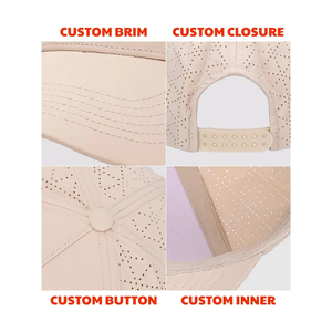 Gorra de Golf Personalizada OEM, Transpirable e Impermeable, con Perforaciones Láser, 5 Paneles, Logotipo Personalizado, Cierre Ajustable de Plástico - Product Image 4