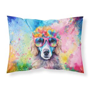 Funda De Almohada estándar de caniche hippie Dawg súper suave y ligera, funda de cojín decorativa de fácil cuidado - Product Image 1