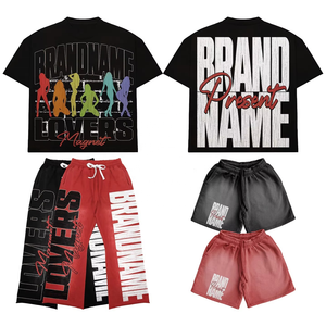 Camiseta recortada cuadrada de gran tamaño para hombre Vintage 100% algodón AllOver estampado Streetwear diseño estilo Casual 220 gramos tela de punto - Product Image 6