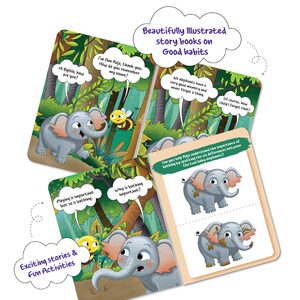 Serie para el Aprendizaje Temprano de Biplob: Libro 7 sobre Buenos Hábitos, Raja el Elefante Ama Bañarse, Libro de Audio con Rompecabezas - Product Image 1