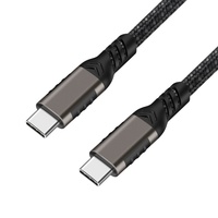 Kabel USB-C 3.2 Gen 2 20Gbps 100W Pengisian Cepat 4K 60Hz Video Chip E-Mark untuk MacBook Pro/iPad Pro 5A 2K 144Hz Jalinan Nilon